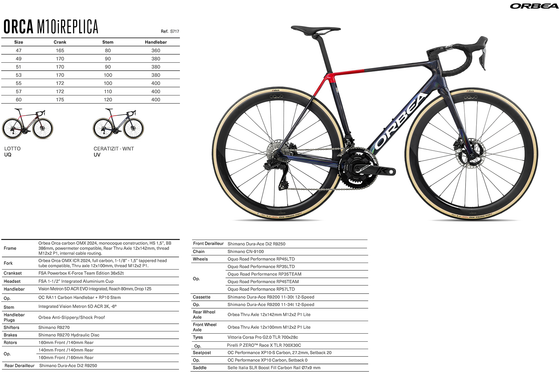 2026 ORBEA ORCA M10iREPLICA - TEAM REPLICA - OMX Carbon - Shimano Dura-Ace Di2 (S717) Road Bike