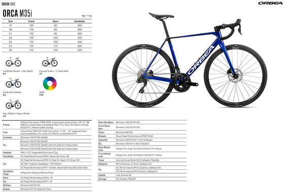 2026 ORBEA ORCA M35i - OMR CARBON - SHIMANO 105 Di2 (T108) ROAD BIKE