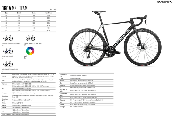 2026 ORBEA ORCA M20iTEAM - OMR Carbon - Shimano Ultegra Di2 (T110) Road Bike