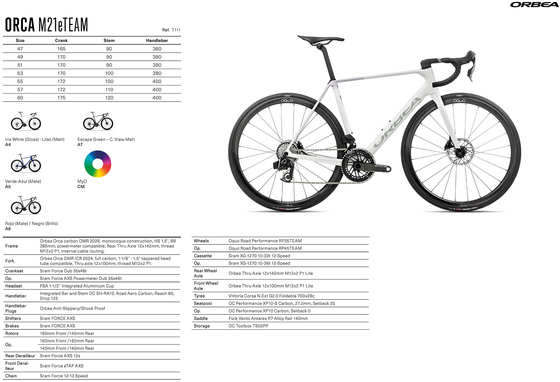 2026 ORBEA ORCA M21eTEAM - OMR Carbon - SRAM Force AXS (T111) Road Bike