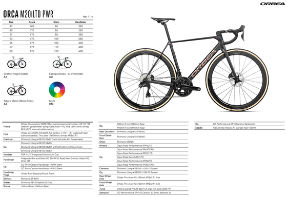 2026 ORBEA ORCA M20iLTD PWR - OMX Carbon - Shimano Ultegra Di2 (T114) Road Bike