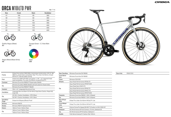 2026 ORBEA ORCA M10iLTD PWR - OMX Carbon - Shimano Dura-Ace Di2 (T116) Road Bike