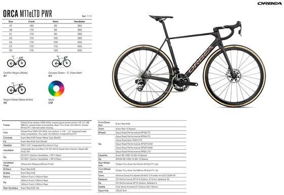 2026 ORBEA ORCA M11eLTD PWR - OMX Carbon - SRAM Red AXS (T117) Road Bike