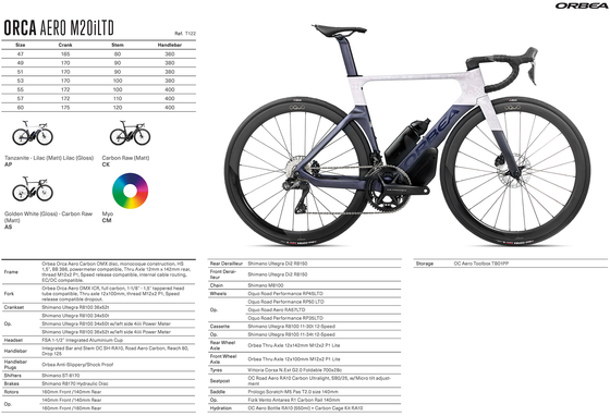 2026 ORBEA ORCA AERO M20iLTD - OMX Carbon - Shimano Ultegra Di2 (T122) Aero Road Bike