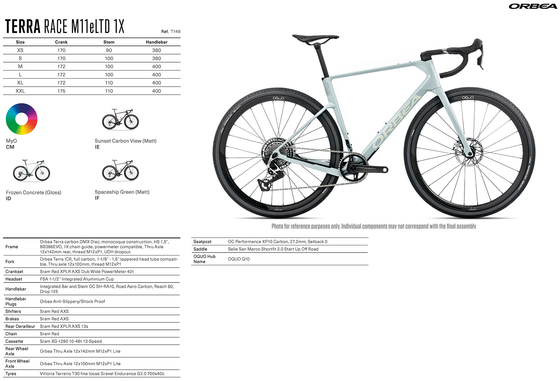 2026 ORBEA TERRA RACE M11eLTD 1X - OMX Carbon - SRAM Red XPLR AXS (T149) Gravel Race Bike