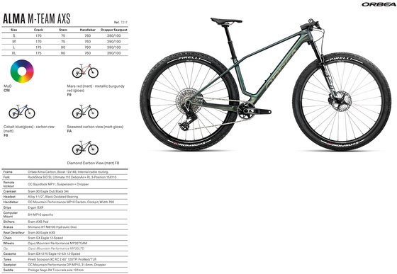2026 Orbea Alma M-TEAM AXS - OMX Carbon - SRAM X0 Eagle AXS (T217) XC MTB