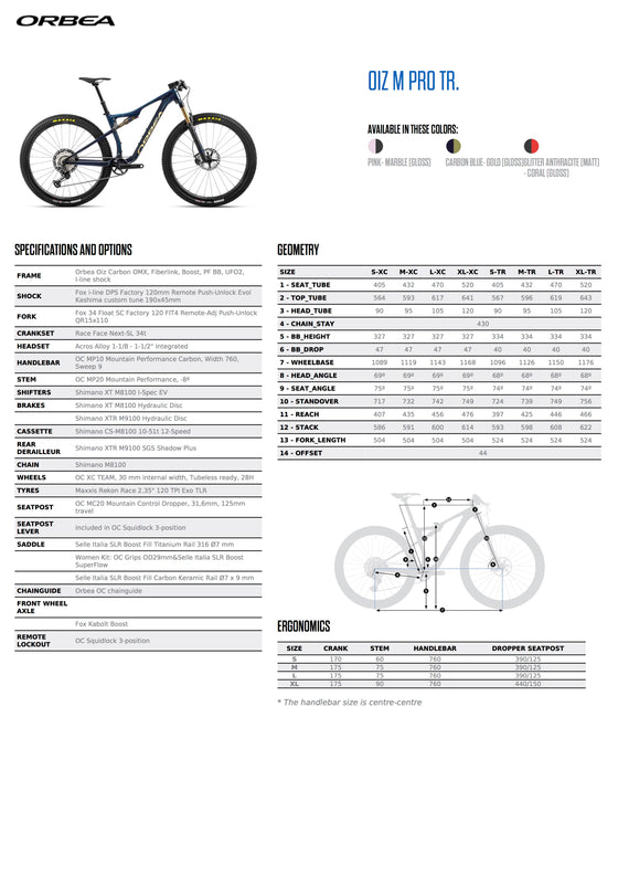 2022 ORBEA OIZ M-PRO TR